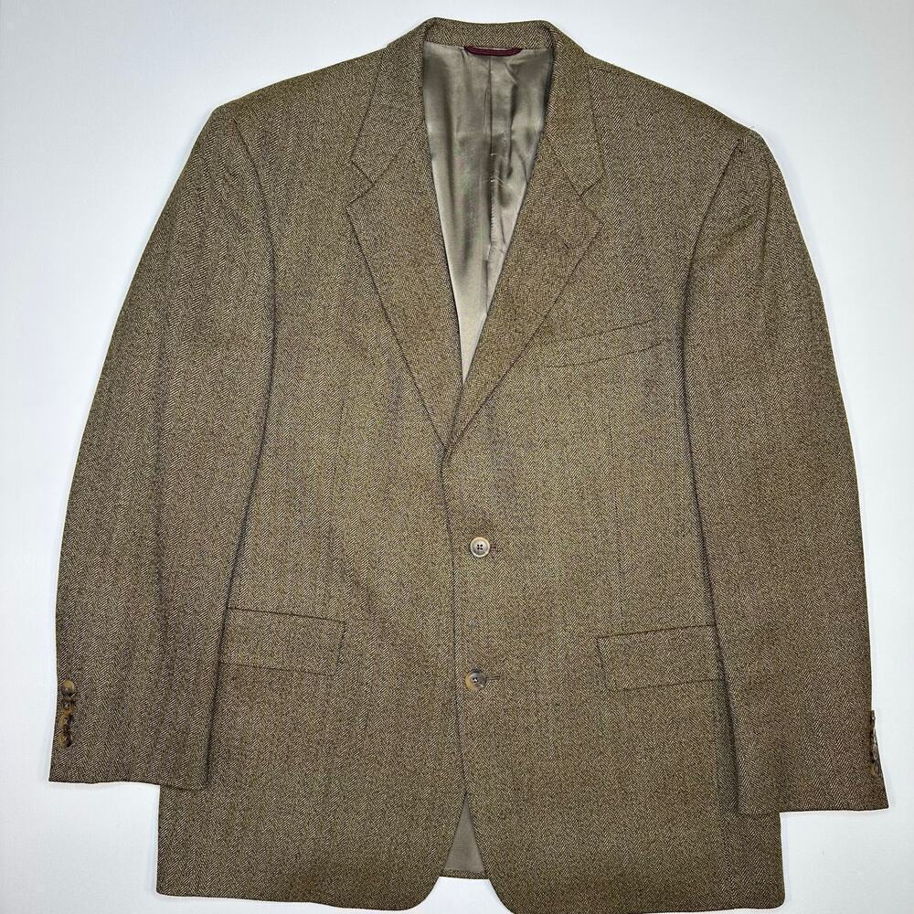 Hart Shaffner & Marx Nordstrom Herringbone Wool Blazer Sport Coat 42R